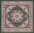 (image for) Turkish Square Area Rug - Red & Green Floral