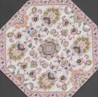 (image for) Turkish Octagonal Area Rug - Pink & Gold Floral