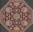 (image for) Turkish Octagonal Area Rug - Burgundy & Gold Floral