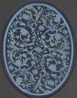 (image for) Turkish Oval Throw Rug - Blues Floral