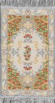 (image for) Turkish Rectangular Throw Rug - Orange & Yellow Floral