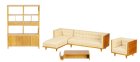 (image for) Contemporary Living Room Furniture Set - 5pc - Fabric - Walnut