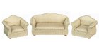 (image for) Living Room Furniture Set - Tan Fabric Upholstery - 3pc