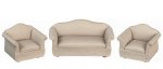 (image for) Living Room Furniture Set - Tan Fabric Upholstery - 3pc