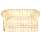 (image for) Cream & Gold Upholstered Loveseat