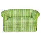 (image for) Green Stripe Upholstered Loveseat