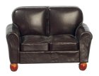 (image for) Brown Leather Loveseat