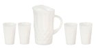 (image for) Diamond Cut Pitcher w/ 4 Glasses - White