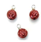 (image for) Burgundy Rose Ornaments 3pc