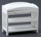 (image for) Slatted Baby Changing Table - White w/ Blue