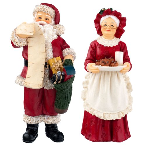 (image for) Santa and Mrs Claus set-resin dolls