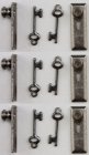 (image for) 1/2in Scale Door Knob - Key Plate & Keys Pewter 6pc