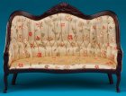 (image for) Victorian Sofa w/ Floral Fabric - Mahogany