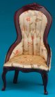 (image for) Victorian Ladys Chair w/ Floral Fabric - Mahogany