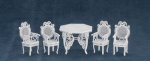 (image for) White Tea Table & Chair Set - 5pc