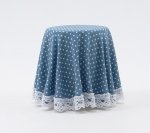 (image for) Blue Mini Dot Skirted Table