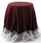 (image for) Burgundy w/ White Lace Trim