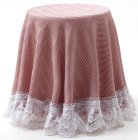 (image for) Dusty - Rose Striped w/ White Lace Trim