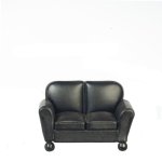 (image for) Black Leather Loveseat