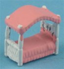 (image for) 1/4in Scale Canopy Bed White & Pink