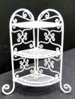 (image for) White Wrought Iron Corner Plant Stand