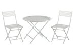 (image for) White Wire Patio Table Set 3pc