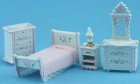 (image for) 1/4in Scale Bedroom Set White w/ Pink