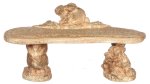 (image for) Stone Bench w/ Rabbit Decor 2pc Aged