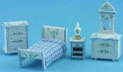 (image for) 1/4in Scale Scale Bedroom Set White w/ Blue