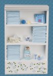 (image for) Bathroom Cabinet White & Light Blue w/ Accessories