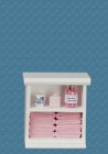 (image for) Small Bathroom Cabinet White & Pink w/ Accessories