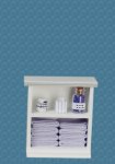 (image for) Small Bathroom Cabinet White & Lavender w/ Accessories