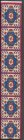 (image for) Large Turkish Rectangular Throw Rug Runner - Red & Blue Floral