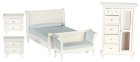 (image for) White Sleigh Bed 5pc Bedroom Furniture Set