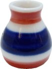 (image for) Red White & Blue Striped Ceramic Vase