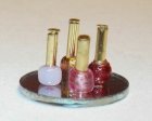 (image for) Mirrored Manicure Tray 4 Nail Polish Bottles Perfume