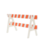 (image for) Road Construction Barrier Sawhorse Fence - Orange & White