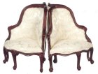 (image for) Mahogany 4 Part Round Sofa Chair