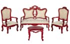 (image for) Fancy Victorian Living Room Set - 4pc - Mahogany