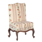 (image for) Floral Upholstered Walnut Chair