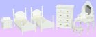 (image for) White Twin Bedroom Set - 6pc