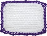 Hand Crochet Baby Blanket White with Purple (image for) Hand Crochet Baby Blanket White with Purple