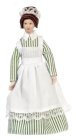 (image for) Maid in Green Striped Dress w/ Apron & Hat Porcelain Doll