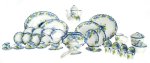 (image for) Tea Set Blue Floral 50pc