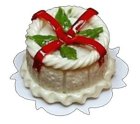 (image for) Red Bow & Holly Christmas Cake