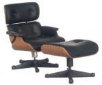 (image for) Black Lounge Chair w/ Ottoman Eames Circa 1956