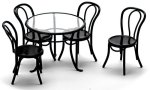 (image for) Metal & Glass Patio Table & Chairs Set 5pc - Black