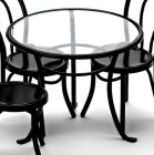 (image for) Black Metal & Glass Patio Table