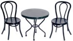 (image for) Metal & Marble Patio Table & Chairs Set 3pc - Black