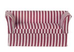 (image for) Contemporary Loveseat - Red & White Stripe